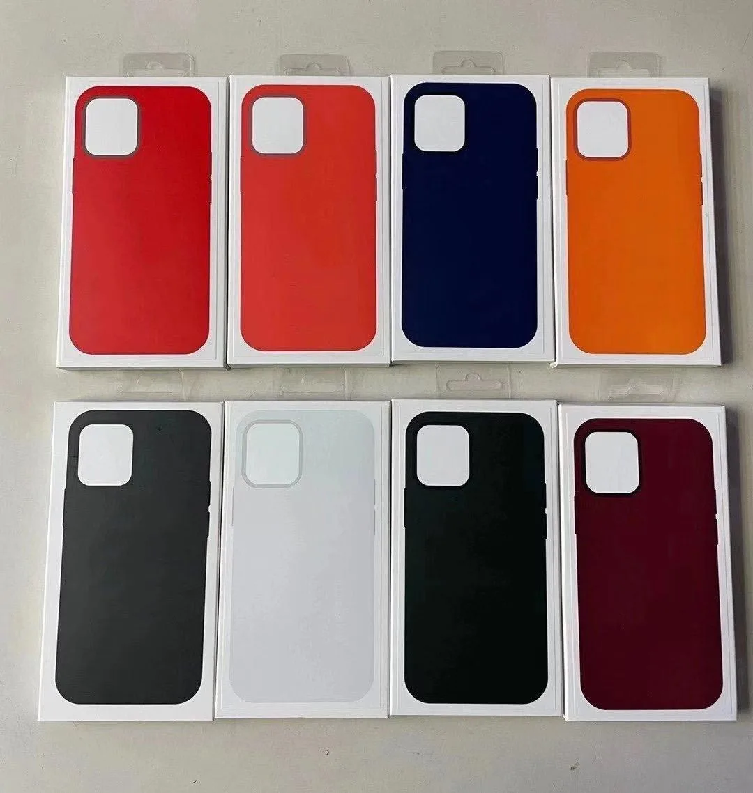 

2020 For Mag-safe Silicone Case Mobile Back Cover Cell Silicone Phone Case For iphone 12 mobile phone bags cases silicone, 8 colors