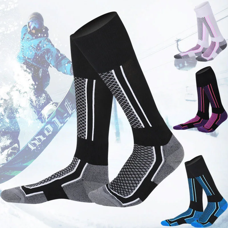 Promotional Bulk Thick Terry Cotton Knitted Knee High Socks Winter Thermal Ski Socks Unisex