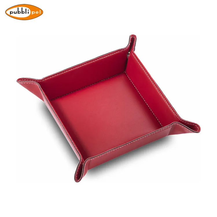 
Italy Soft Elegant custom houseware desktop PU leather office storage tray PU valet storage tray 