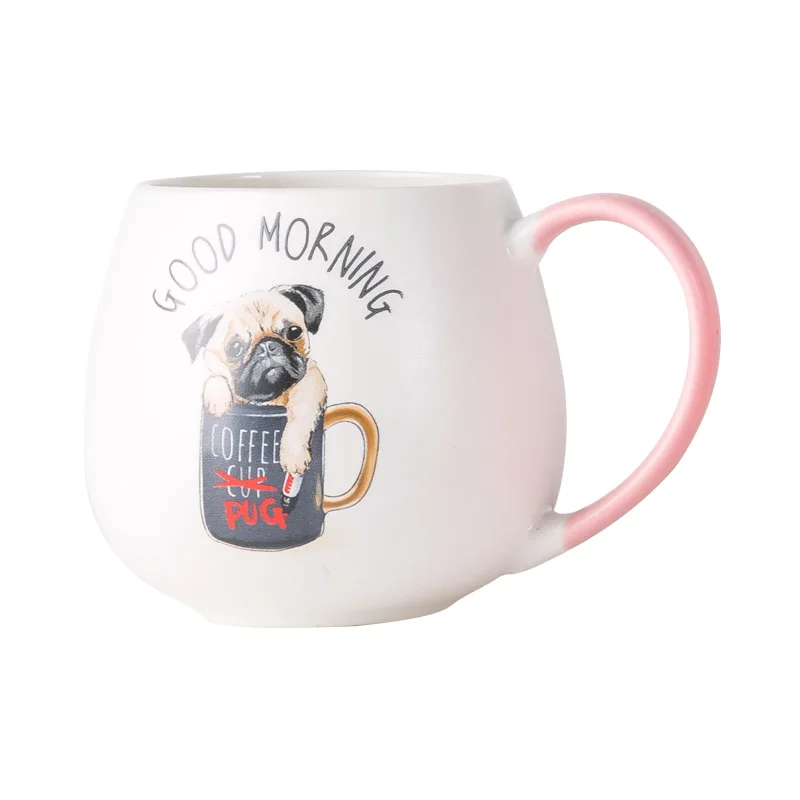 

rslee ceramic supplier Promotional Personalized Artistic Matte Decal Ceramic Cups Dog Mugs, Customized colors acceptable