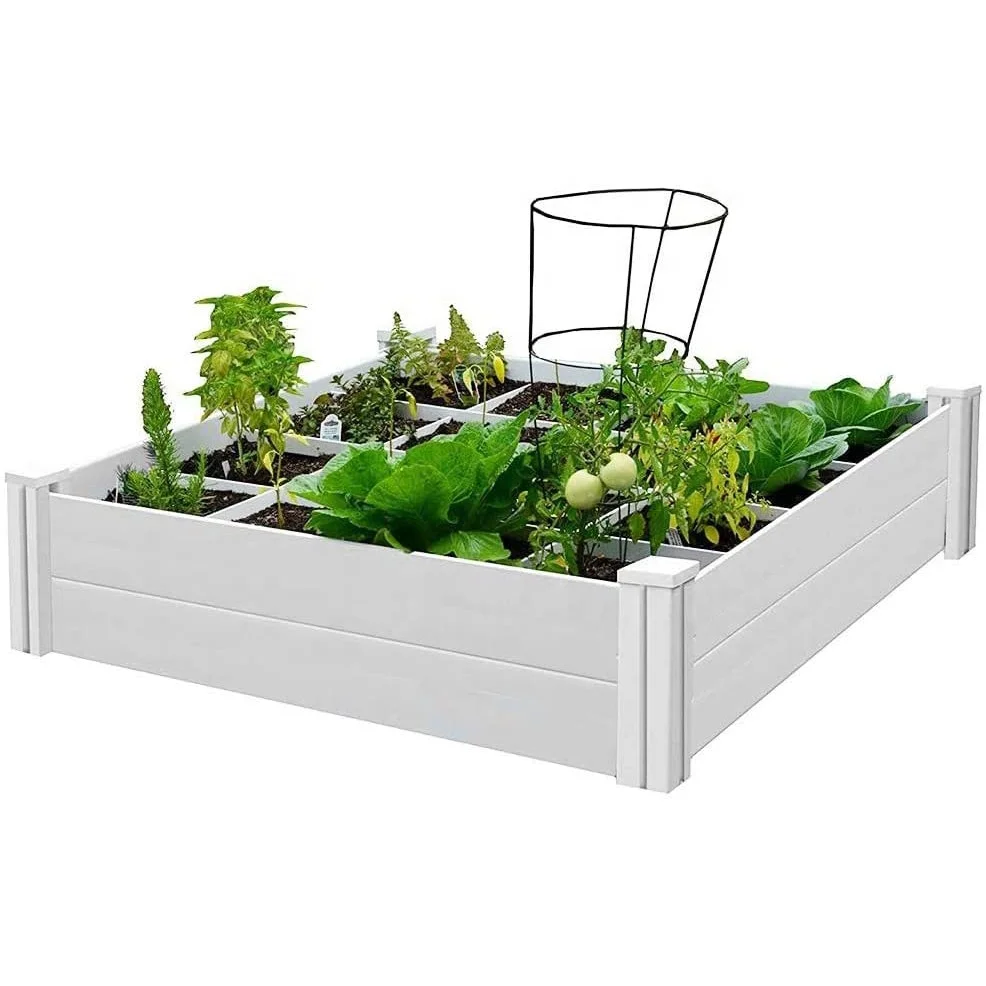 

Fentech 4x4 White cheap wholesale plastic vinyl pvc raised garden bed for vegetables