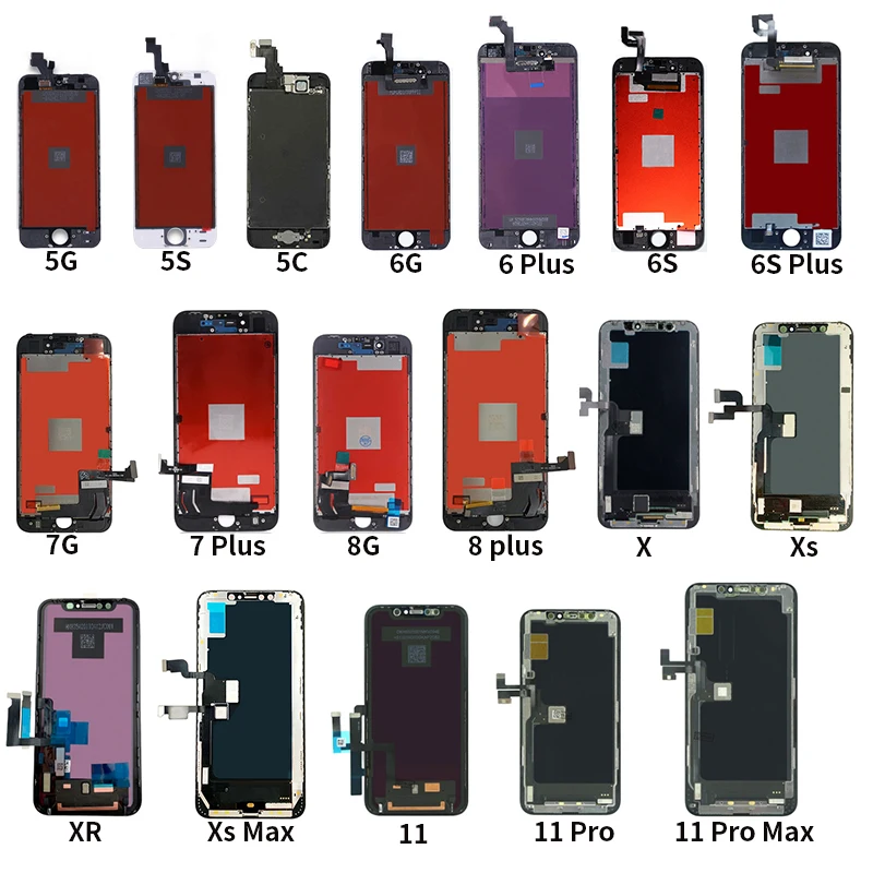 

for mobile Factory price For LCD with Digitizer for iPhone X XS MAX XR 5C 5G 5S 6G 6 Plus 6S 6S Plus 7G 7 Plus 8G 8 Plus