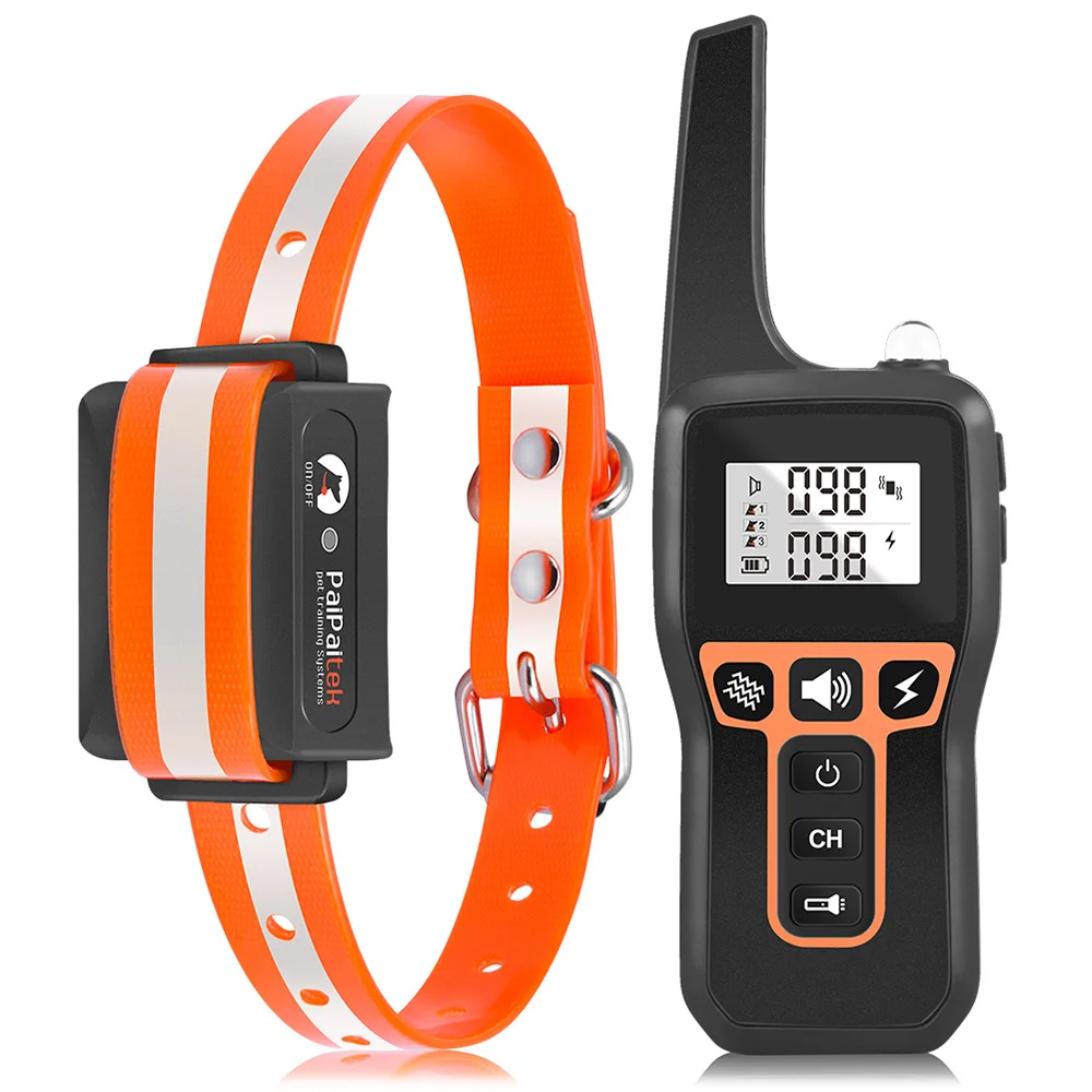 

Best Quality 3000 Feet 3 dogs Waterproof E-Collar Remote Electric Control Pet Dog Training Shock Collar, Black+orange