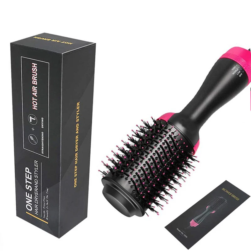 

2 in 1 Multifunctional Hot Air Dryer Volumizer Rotating Hair Brush Roller Rotate Styler Comb Styling Straightening Curling Iron