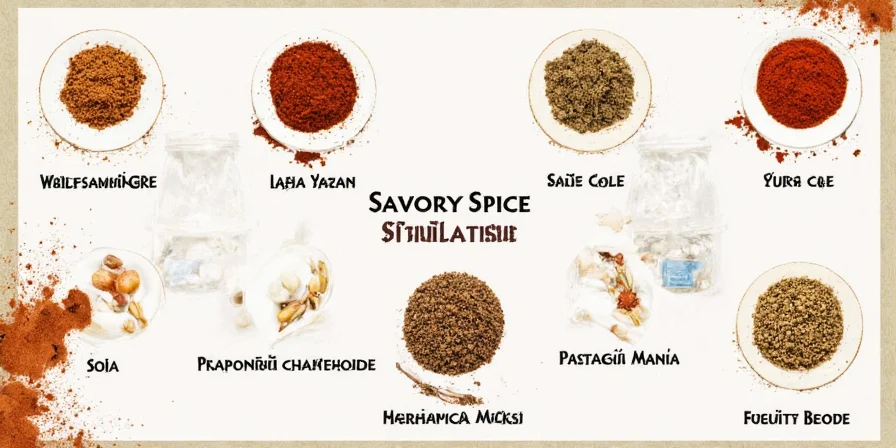 Full spice rack with colorful jars