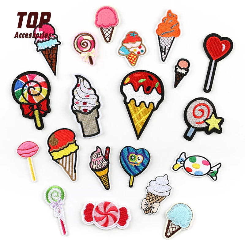 

Custom Design Computer Embroidery Processing Back Adhesive Patches Embroidery Label