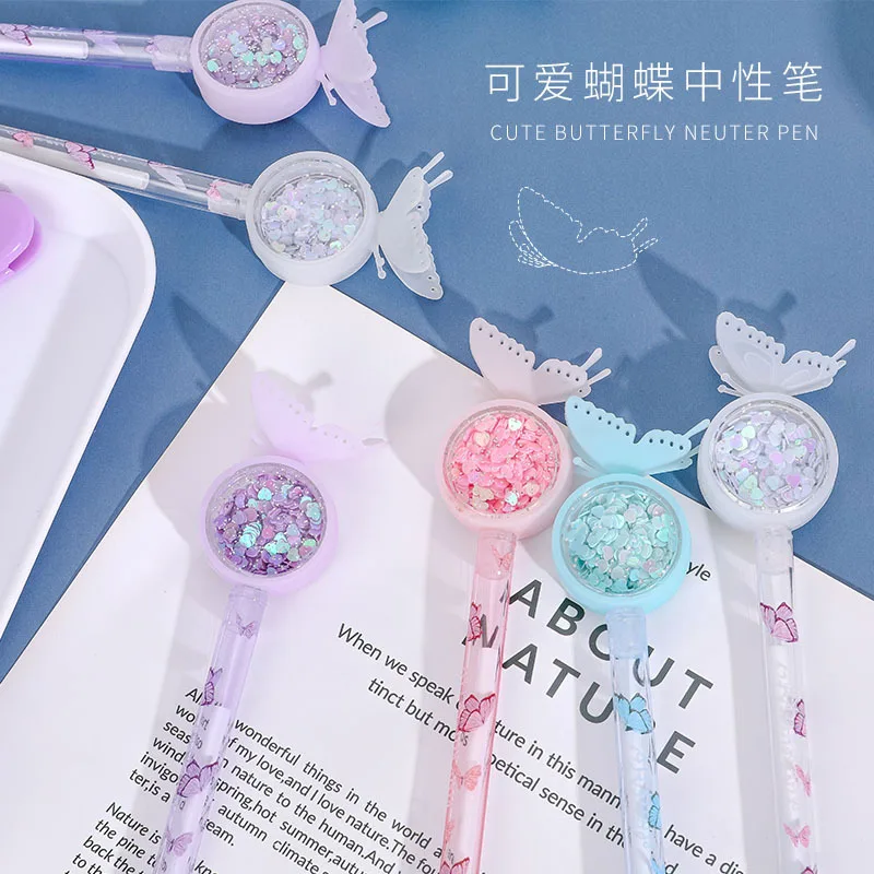 

Factory Direct Sale stationery pen School Supplies mosquito repellent marker pen Children Sequins butterfly 3D pen