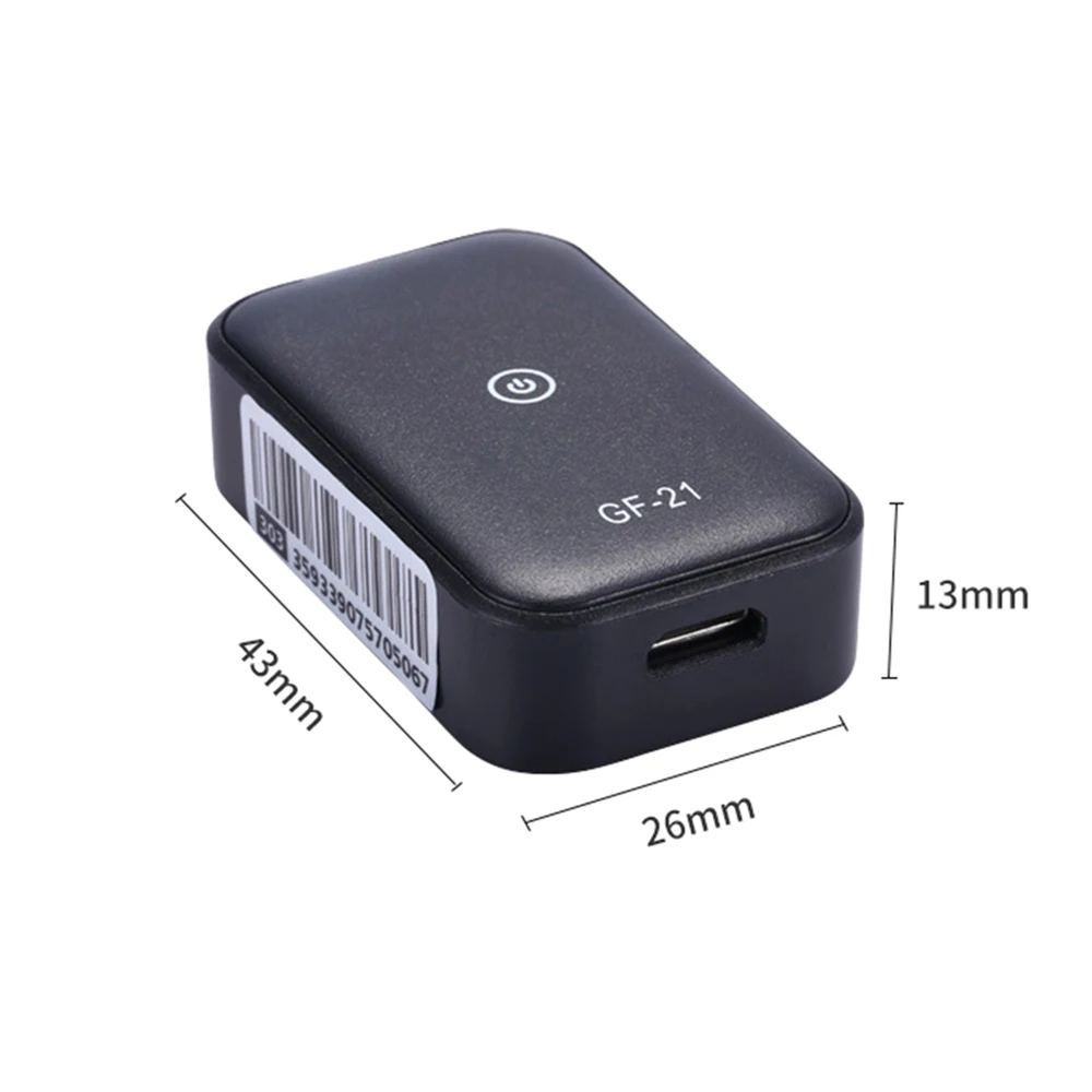 

GF21 GPS Tracker Personal Pet Dog Children Old Man Mini Tracker Device Tracking Locator, Balck