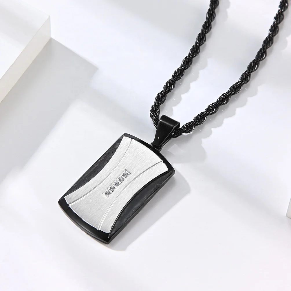 

2021 New unique men's jewelry black pendant 32MM*19MM stainless steel dog tags