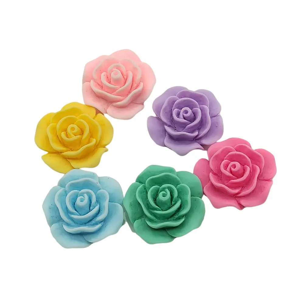 

Pastel Colors Rose Flowers Flatbacks Resin Cabochons Embellishments For Scrapbooking Card Making