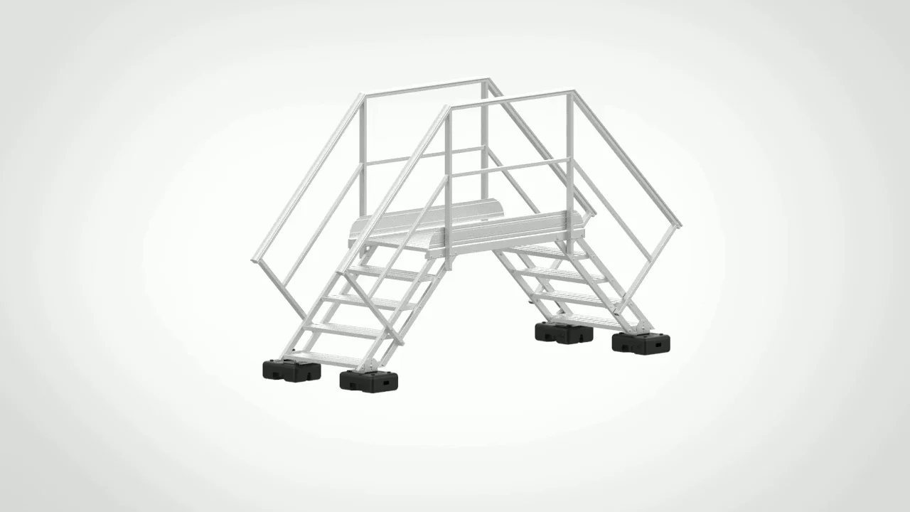 Heavy Duty Aluminum Crossover Platform Steps Ladders Bridge With