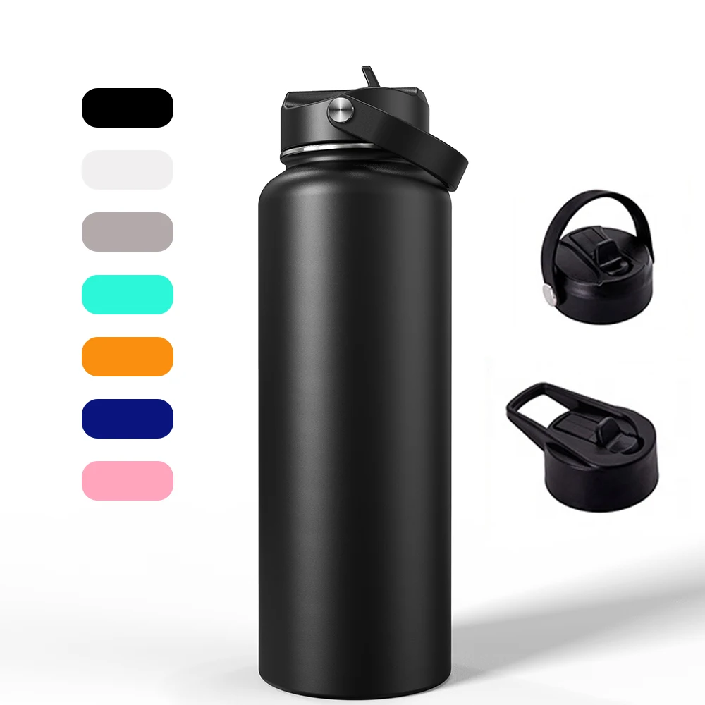 

Ready To Ship Eco Friendly Hot and Cold Vacuum Flask Thermos Wide Mouth Drinking Water Bottles with Straw Handle Lids