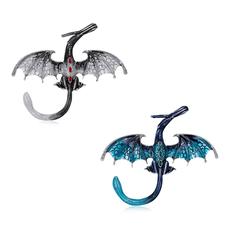 

New Style Personalized Enamel Brooches Animal Dragon Lapel Pin Brooches Women Men Gift Brooch, As picture