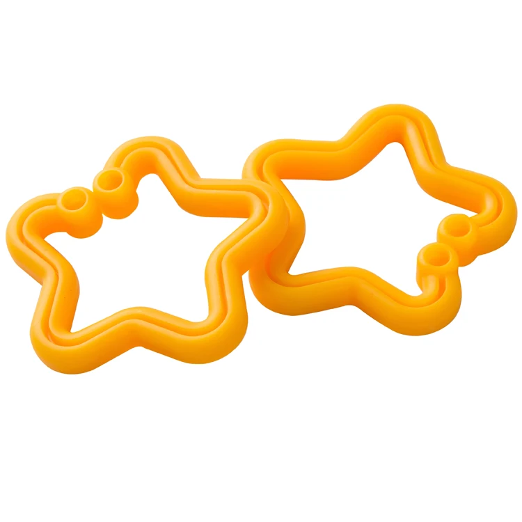 

Toy connecting links yellow baby toy star shape plastic stroller link, Multi