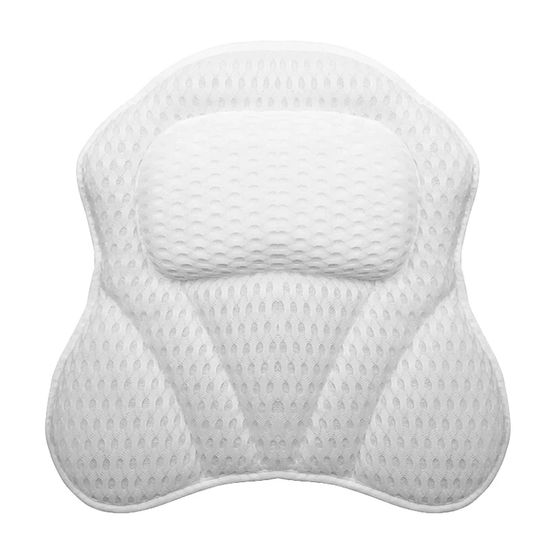 

Non-Slip 4D Air Mesh SPA Bath Pillow Luxury Bathtub Pillow With Suction Cups, White
