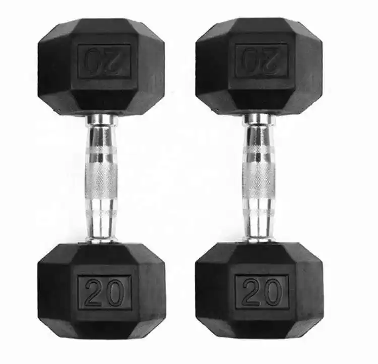 

2.5-50kg For Choice Gym Rubber Coated Hex Dumbbell wholesale