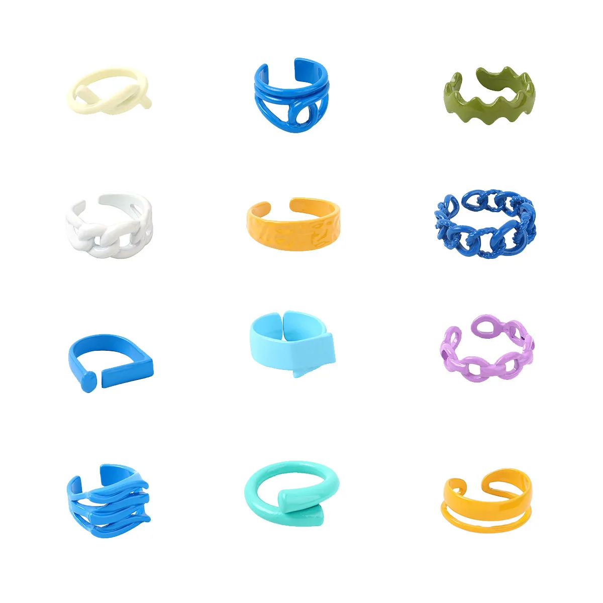 

Customizable Size Color New polymer Clay Ring Fashion resin ring acrylic ring