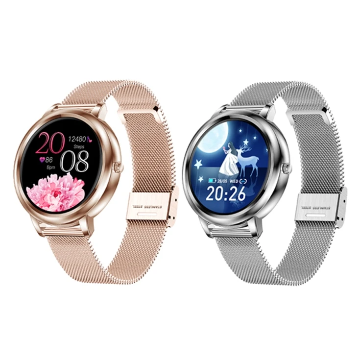 

MK20 Smart Watch 2021 Style Full Touch Control Round Screen Fashion Women Lady Health Tracking Smartwatch For iOS Android