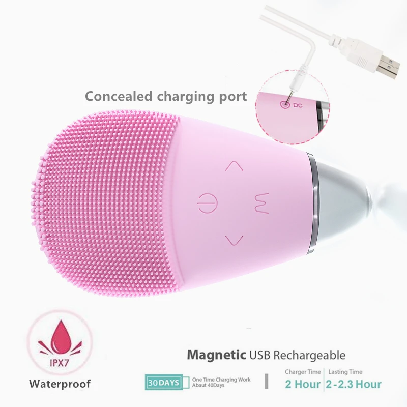 
Electric Silicone Face Wash Brush 3 in 1 Sonic Facial Cleansing Brush Vibration Massager Eye Dark circles remove Anti-aging 