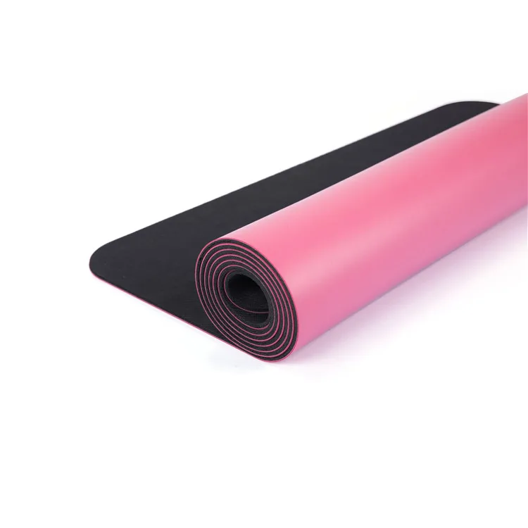 

High Quality Cheap Extra Large Eco Friendly Durable Custom Print On Demand Anti Slip PU Rubber Yoga Mat, Blue/black