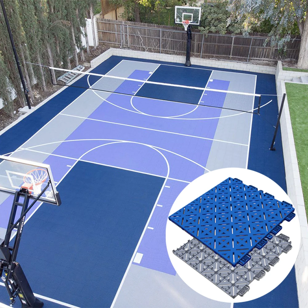 

cheap no slip PP plastic sport carpet cover floor outdoor basketball court flooring cost floor mat outdoor playground multisport