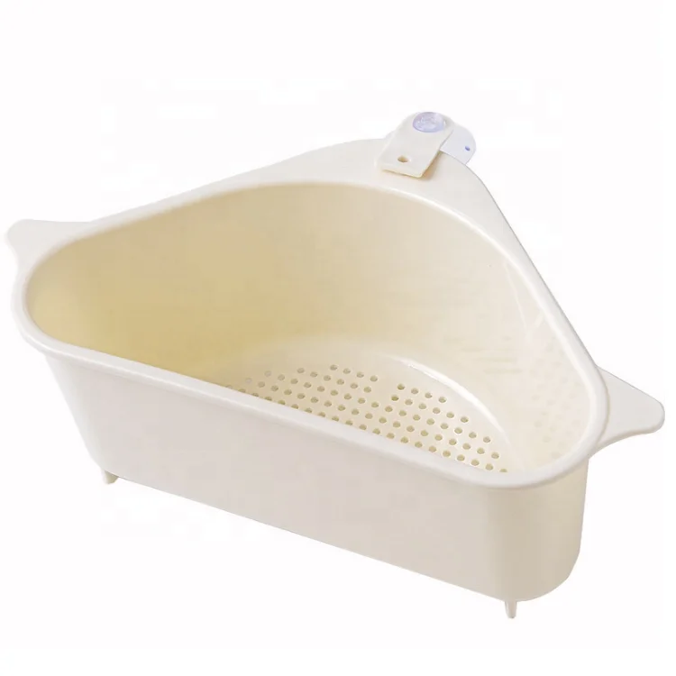 Triangle Storage Holder Multifunctional Drain Shelf Sucker Sink Storage Rack Drain Rack Organizer for Kitchen Bathroom