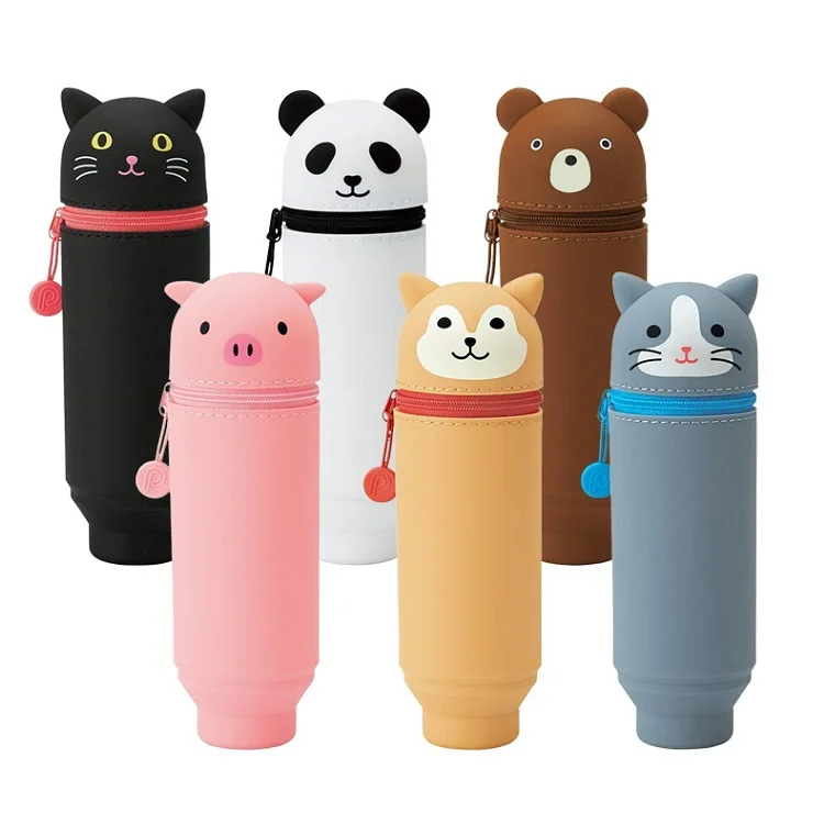 

Wholesale Cute Design Bulk Fancy Silicone Candy Color Pencil Case