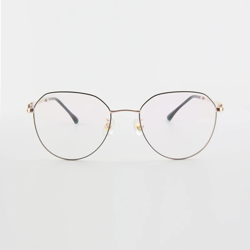 

Ready to ship Eyeglasses Men Luxury Fashion Clear Glasses Black Metal Frame with the unique temple design