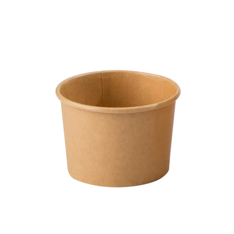 

Manufacturers Supplier Restaurant Takeaway 8oz 12oz Kraft Paper Disposable Soup Cups with Lids