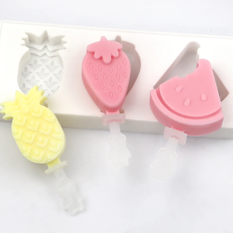 

342 ready in shipment factory free sample watermelon and strawberry design ice cream mold silicone , silicone ice cream mold