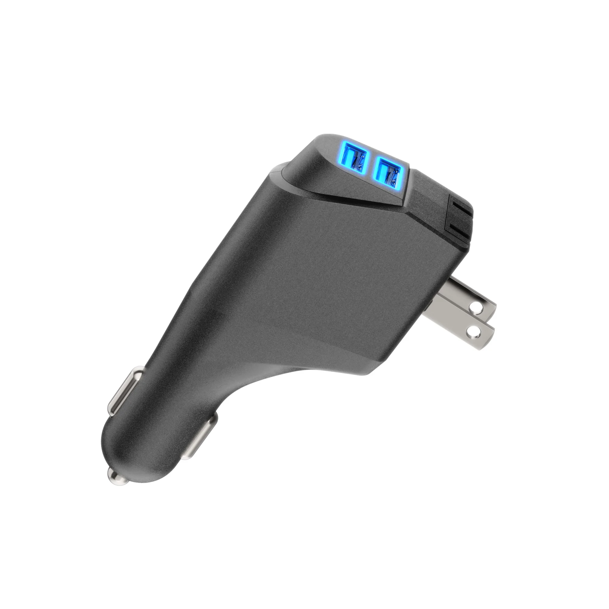 

Professional Factory Since 2001 Private Model 2.1A ETL 2in1 Mobile Phone Dual USB Car charger and Wall charger