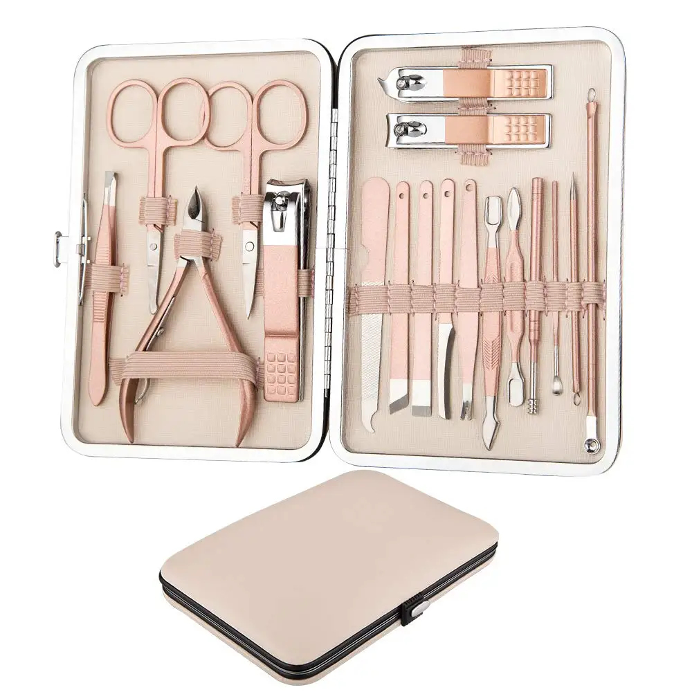 

RLT women purse pouch olecranon trim beauty portable stainless steel pu leather manicure set case nail clippers set bag souvenir, Picture color or customized