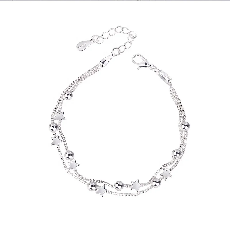 

PUSHl star charm bracelet women double fashion jewelry New Arrival Accessories silver Plating Adjustable Bead Link Bracelet