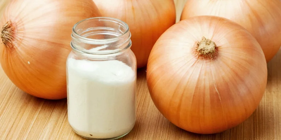 Onion and onion powder side by side