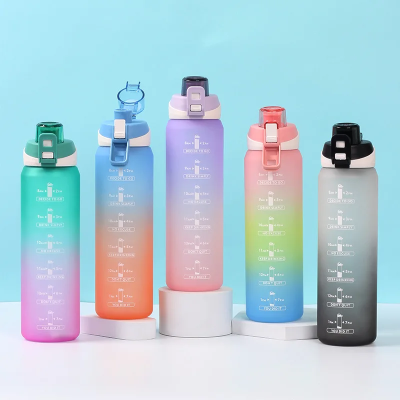 

Wholesale custom reusable metal making machine water bottles drinking hot plastic water bottle logo with straw