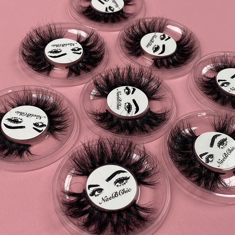 

Dramatic wispy 3d mink eyelashes vendor custom label sticker packaging lash boxes 25mm handmade vegan eyelash