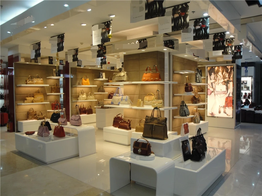 Source LUX Customized Customized Bilateral MDF Bags Display Stand Retail  Boutique Bag Shop Shelf on m.