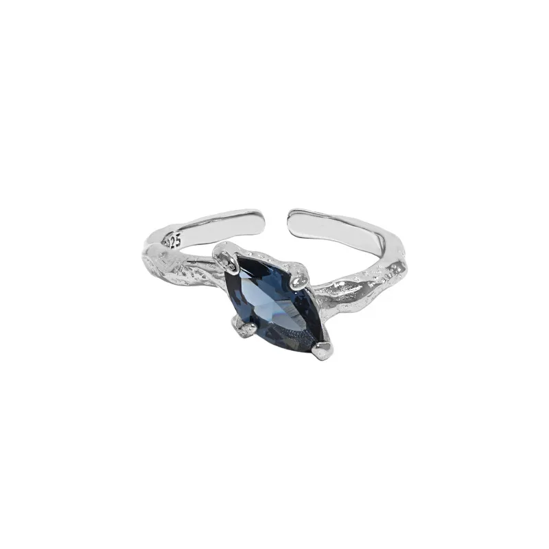 

VIANRLA 925 Sterling Silver Irregular Minimalist Zircon Rings Open Ring For Women Support Dropshipping