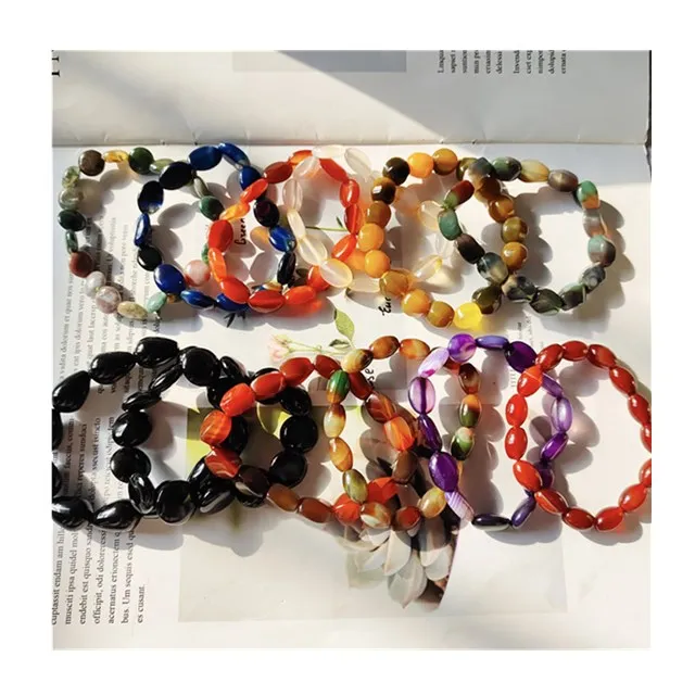 

wholesale healing crystal natural quartz crafts colorful carnelian agate crystal bracelet cheap gift