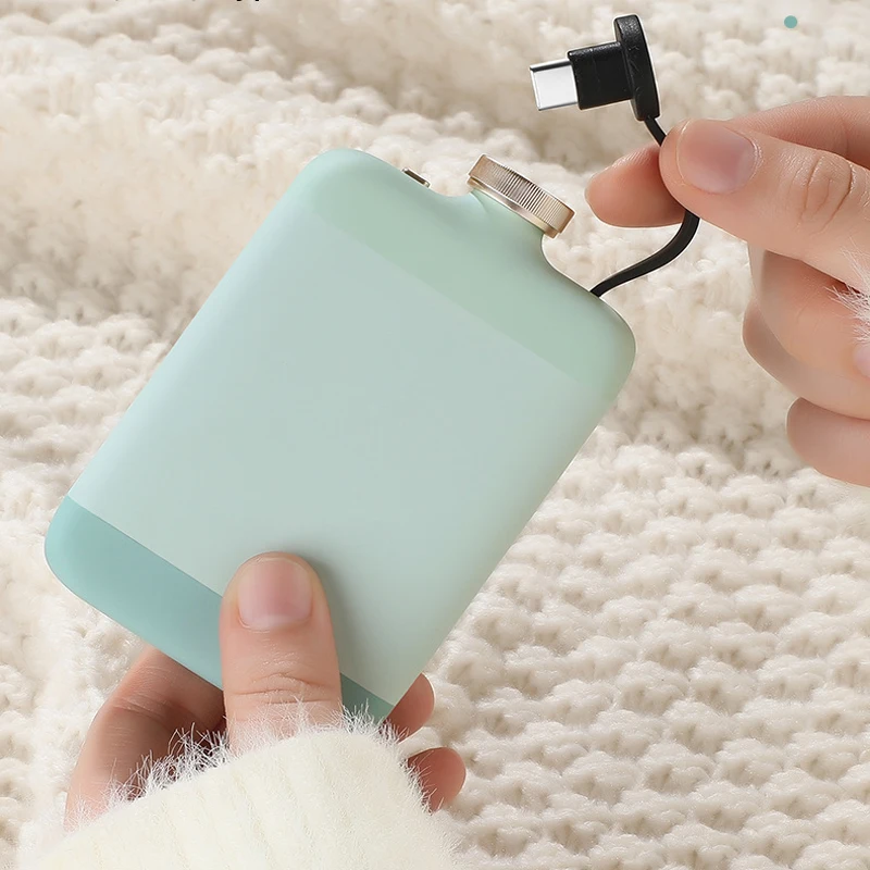 Factory Wholesale Bottle Shaped Rechargeable Hand Warmer Power Bank 10000mAh with Built-in Cable - ANKUX.COM