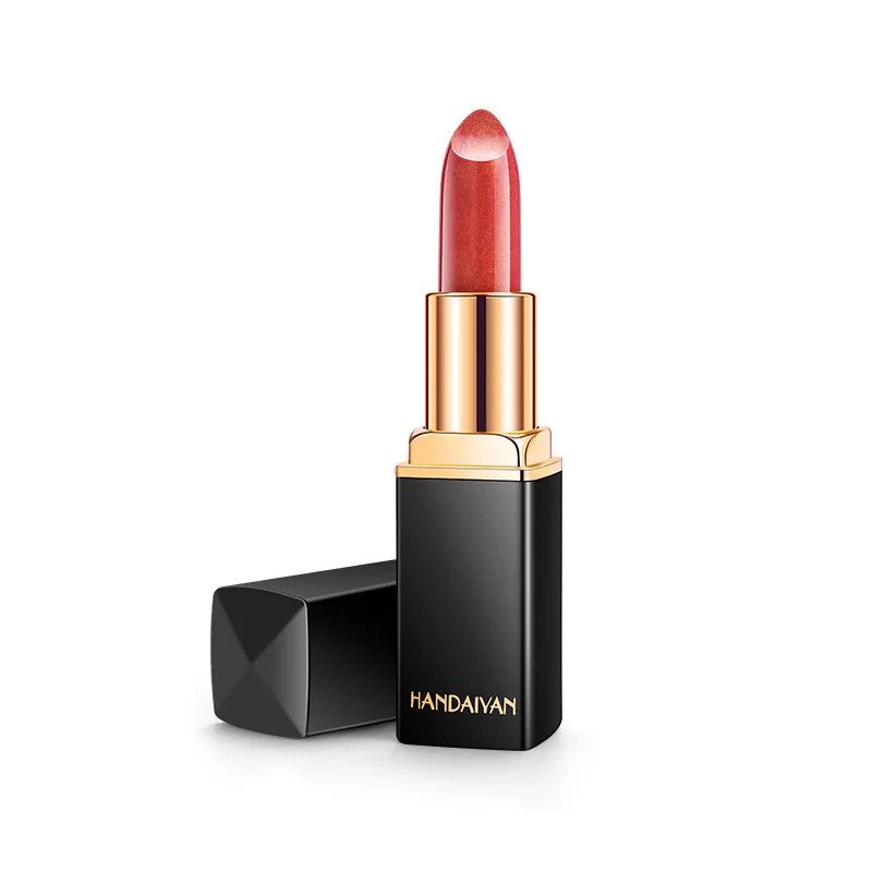 

2021 New Waterproof Glitter Bright metallic color pearl light color changing Shimmer Lip Stick Cosmetics Beauty