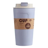 

Custom Large Capacity Portable Coffee Mugs Biodegradable Material Bamboo Fiber Sport Drink Water Bottle with Straw