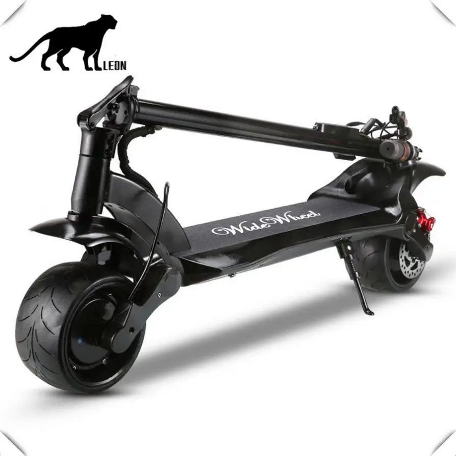 

Brand New Folding Wide Wheel 500W 11 Inch Tire Adult Electric Scooter, Black