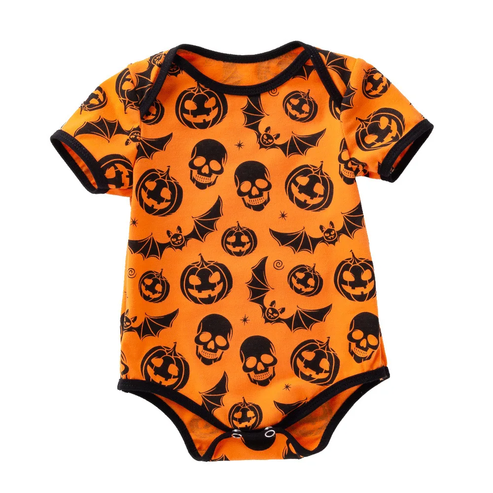 

Wholesale Fashion Halloween Cotton Short Sleeve Baby Rompers Jumpsuit 0 and 1 year old baby climb clothes
