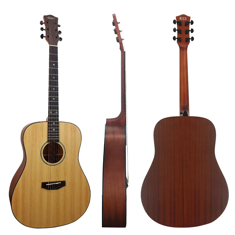 Aiersi Brand Factory Price Handmade Cutaway Custom Made 6 String Electric Acoustic Guitar Instruments for Sale