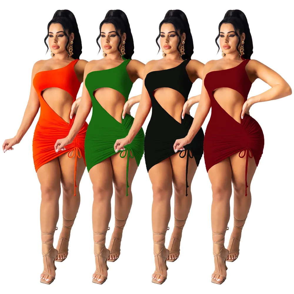 

D0151 2021 Wholesale sexy woman open hollow out party club Dress