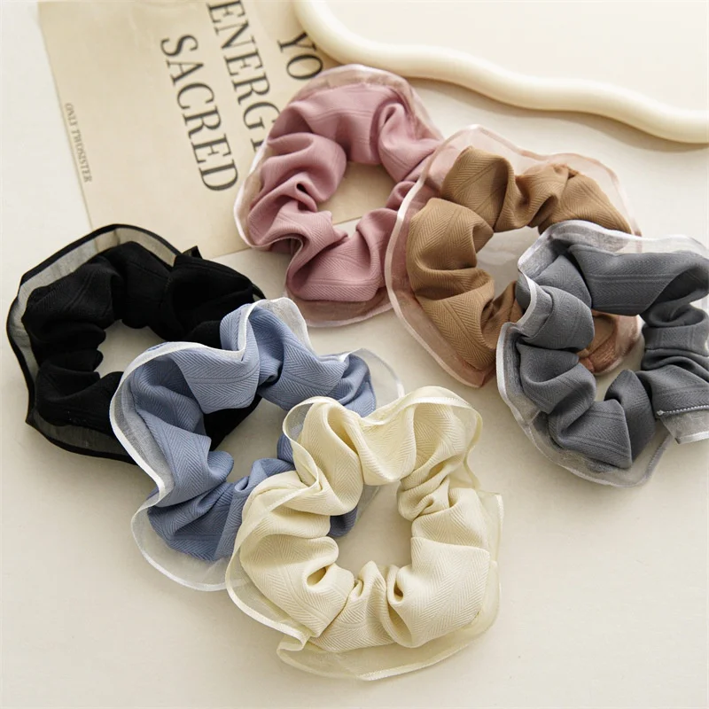 

New arrival hair accessories scrunchies girls fabric hair tie scrunchies