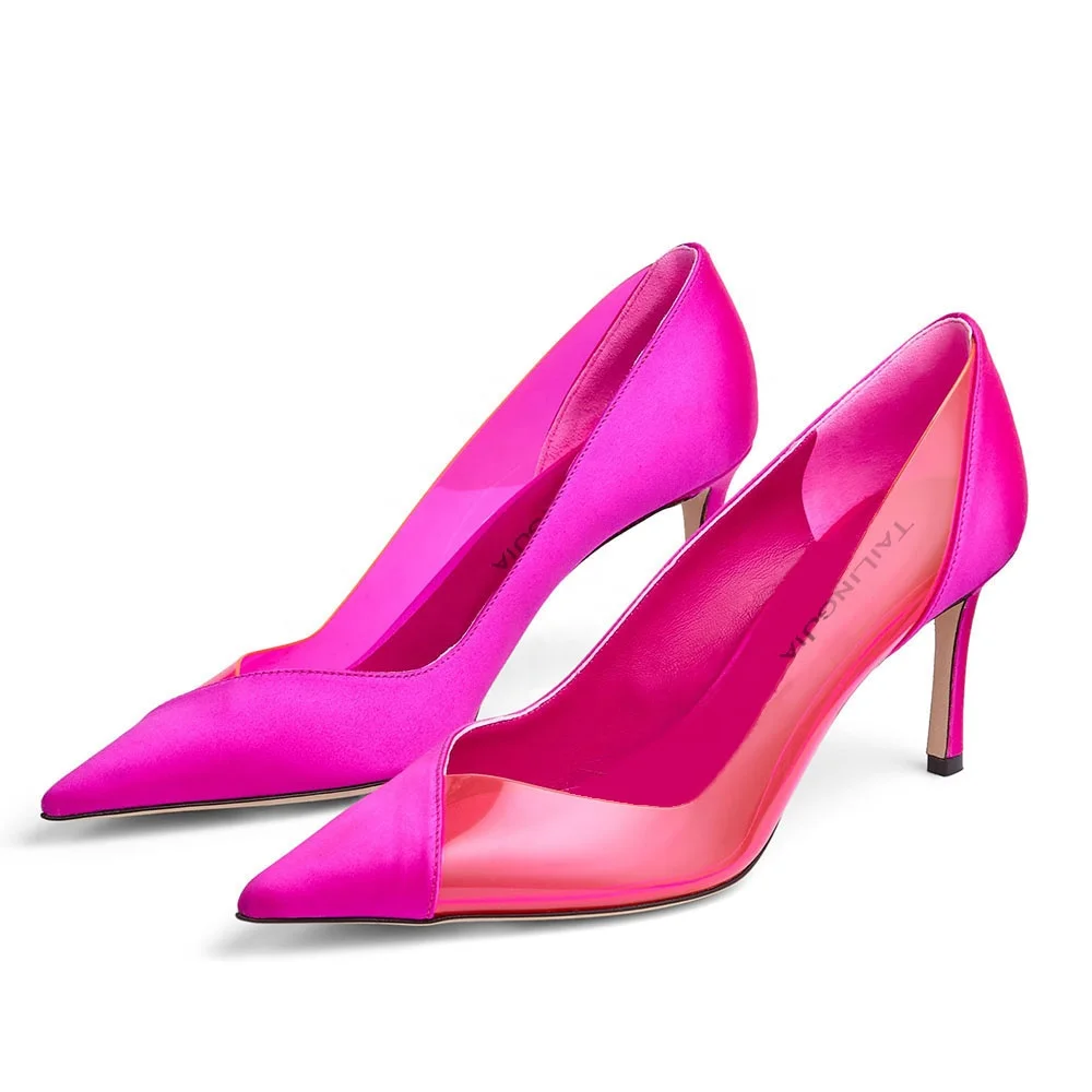Women's Stitching High Heels Pointed Toe Pumps Mature Daily Fashion Stiletto Elegant All-match Ladies Shoes