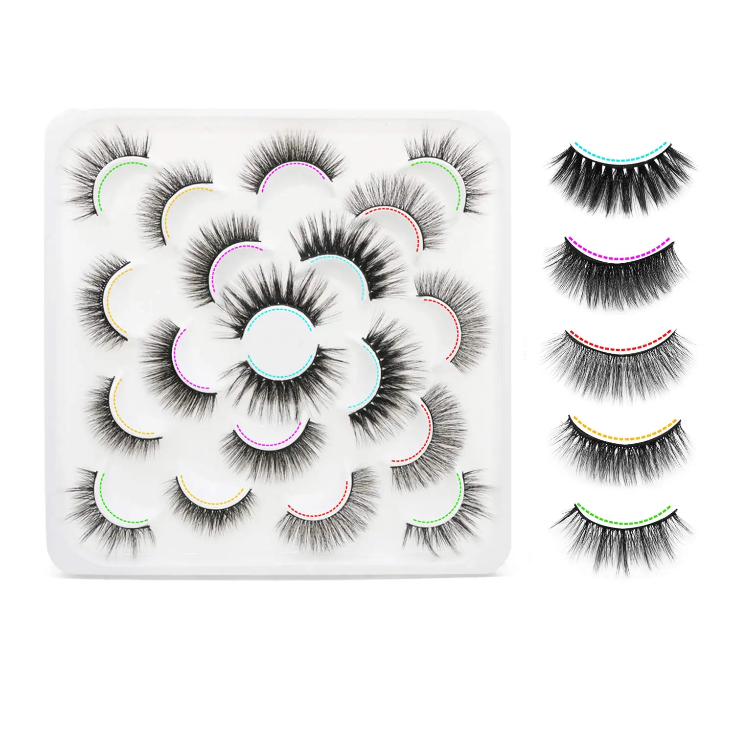 

S18 Thick Mink Eyelashes With Transparent Band 3d Mink Eyelashes, Black