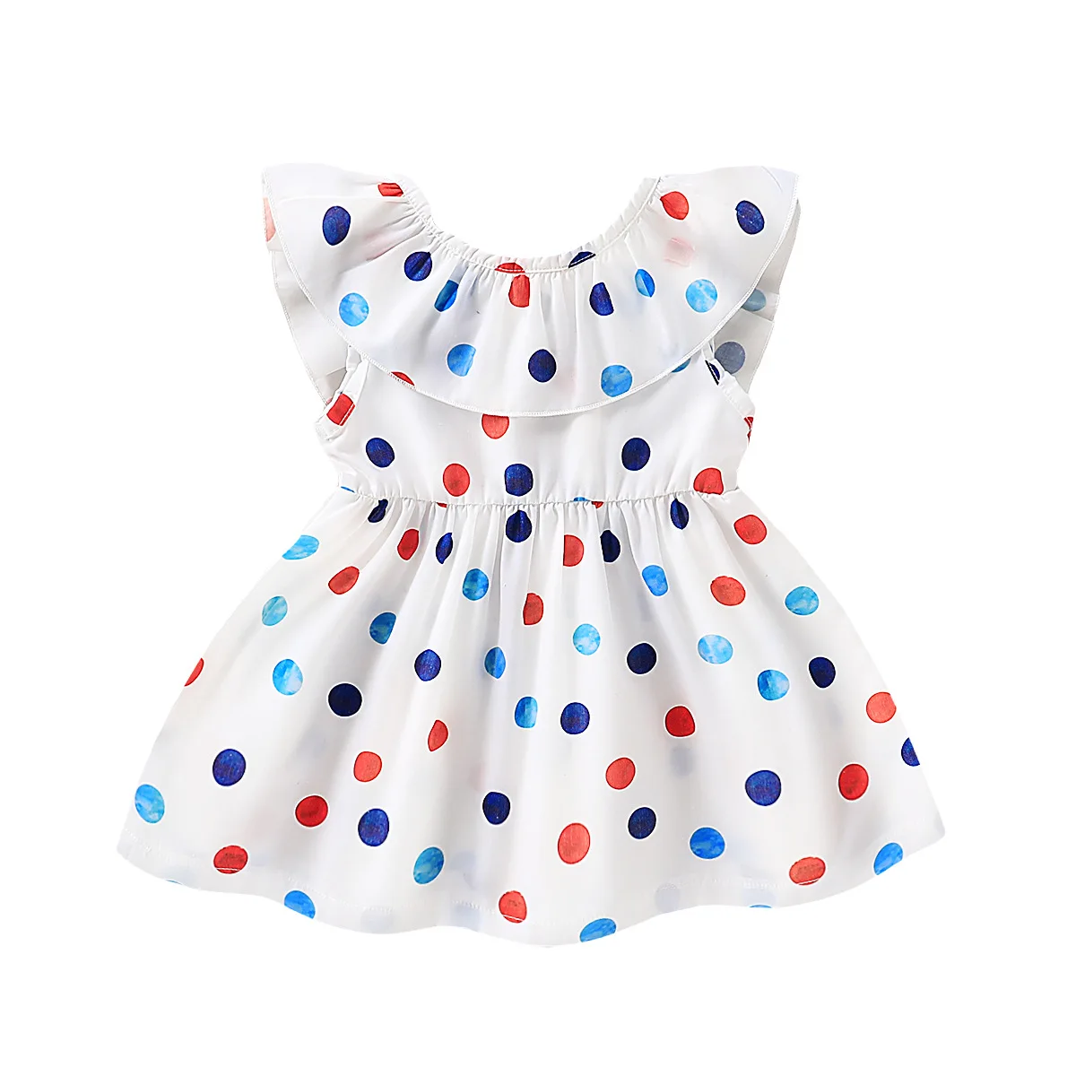 

Girls sleeveless kids polka dot dress